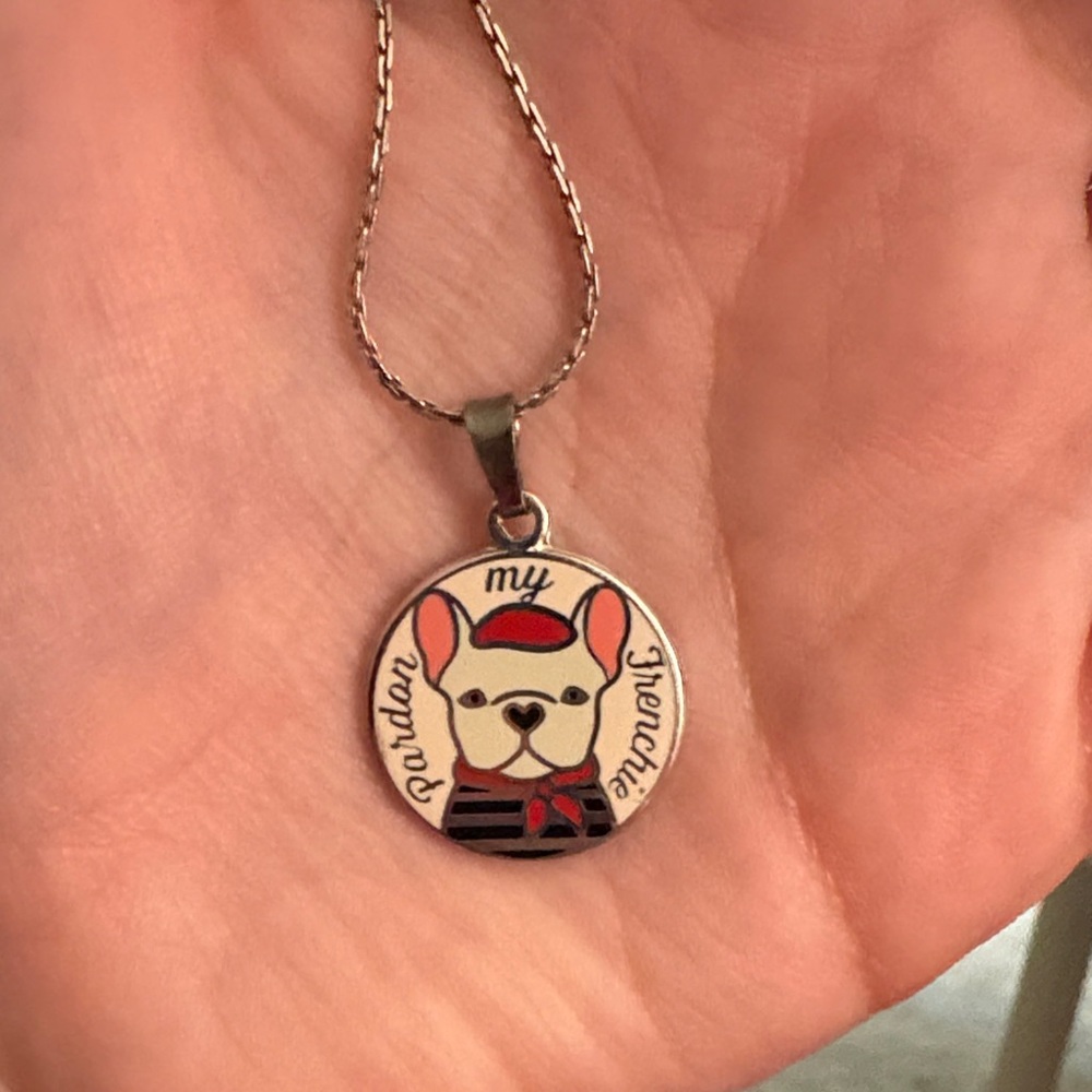 Alex and Ani Pardon My Frenchie Enamel Charm Necklace